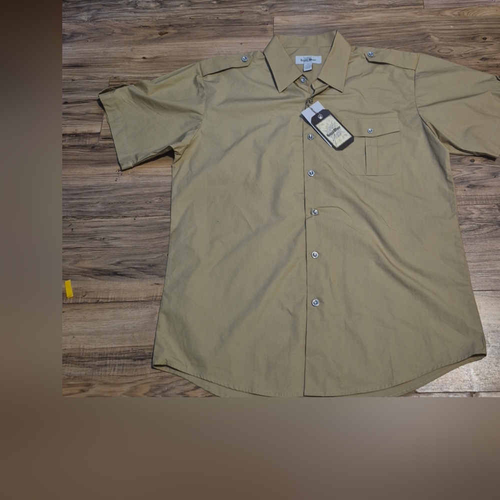 Tan Relaxed Fit Casual Button Down Shirt 100 % Cotton